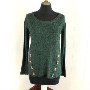 RD Style Button Front Detail Sweater Size Small